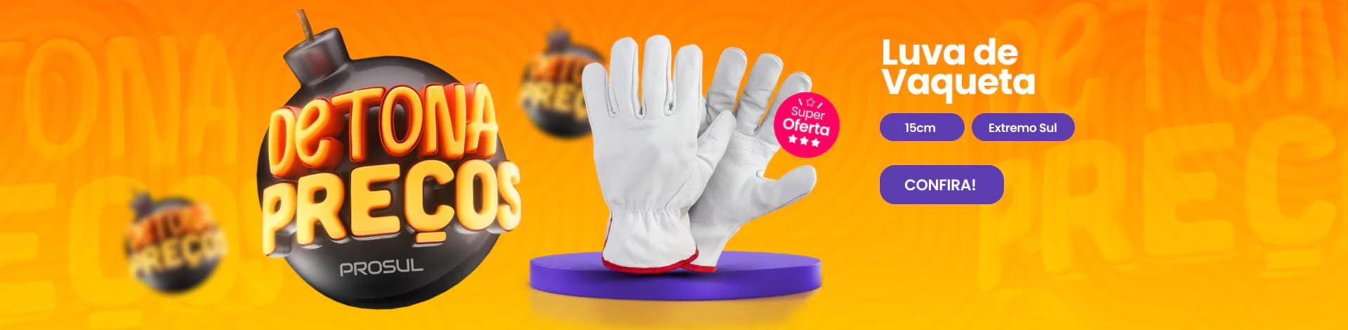 Luva de vaqueta em oferta
